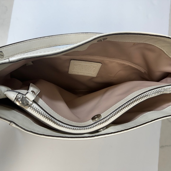 Coach Cream Color Woven Leather Hobo Bag - Picture 4 of 9